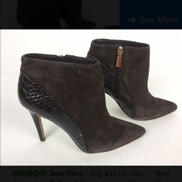 Vince Camuto Kasi Brown Suede Booties Size 8.5 - Picture 3 of 16